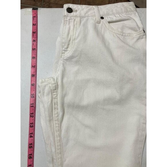 J Jill Woman's White Denim Jeans Size 6  Straight Leg Bottoms 5 Pocket Mid Rise - Picture 11 of 13